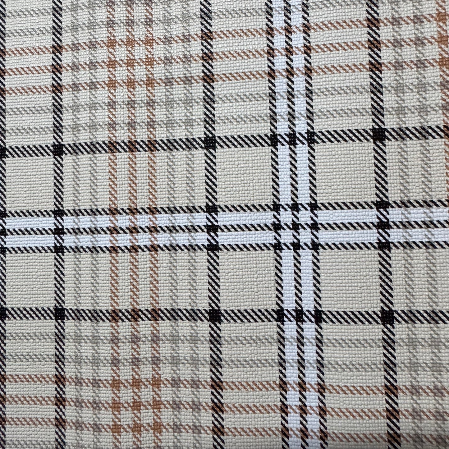 Textured Plaid Vinyl - Light Beige - TPVLb -30x130cm