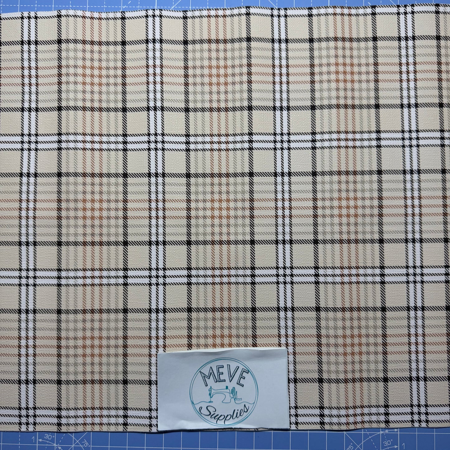 Textured Plaid Vinyl - Light Beige - TPVLb -30x130cm