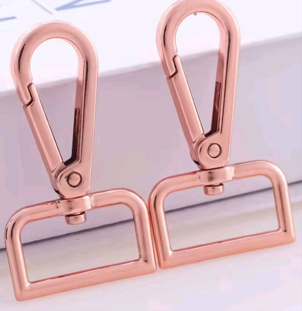 Rose Gold - 25mm - Swivel Clasp / Hook - Pack of 2
