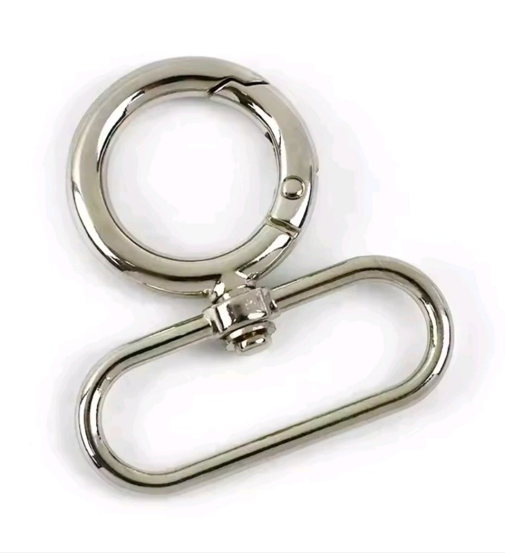 Silver - 20mm - O-Ring Swivel Clasp / Hook - Pack of 2