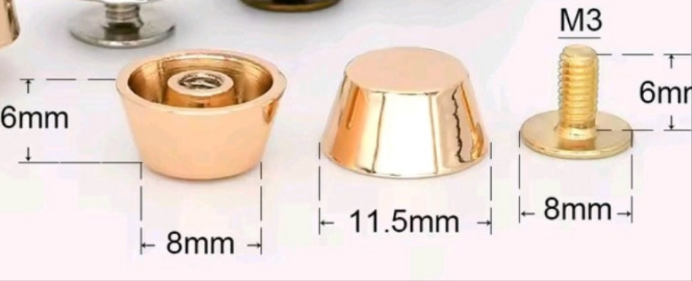 Rose Gold - Bag Feet - 11.5x8 mm- Pack of 5