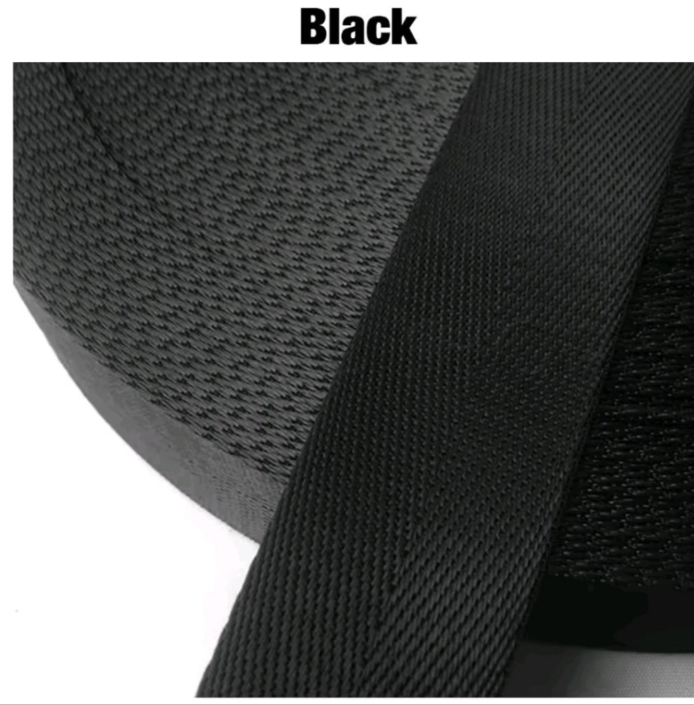 Nylon Webbing - 25mm wide- 1m - Black