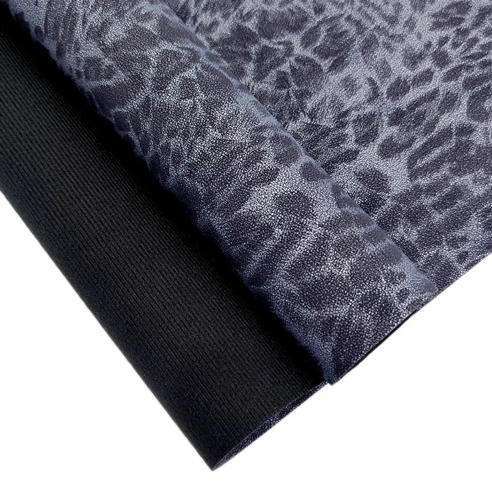 Faux Suede - Leopard - Blue Grey Shimmer -40cm x 130cm