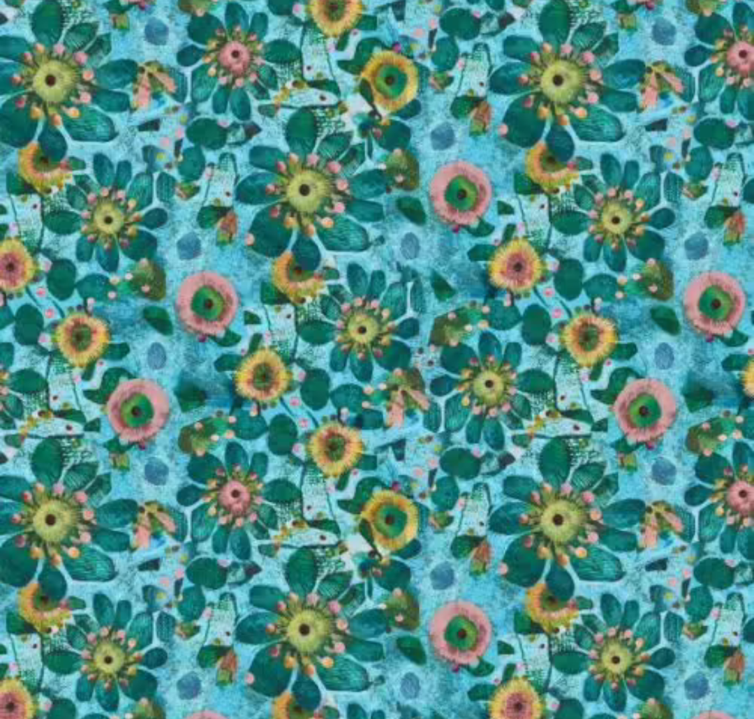 Turquoise Fleur -Este Macleod | 45cm x110cm
