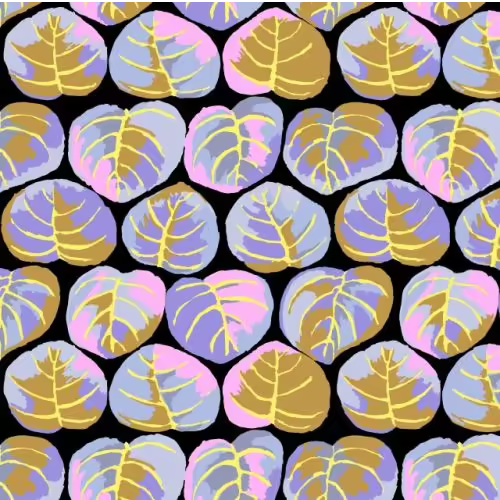 Contrast Palm Leaves -Black - Kaffe Fassett Collective 45cm x 110 cm