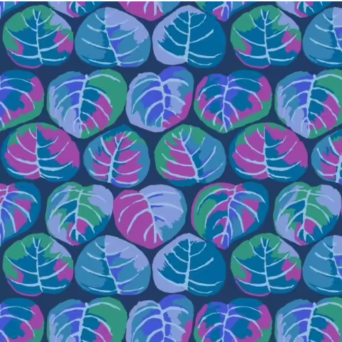Blue Palm Leaves - Kaffe Fassett Collective | 45cm x 110 cm