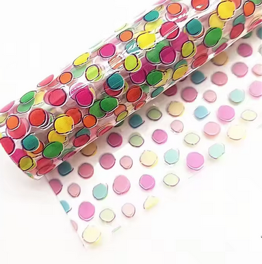 Clear Vinyl -27 - Rainbow Circles - 30x130 cm