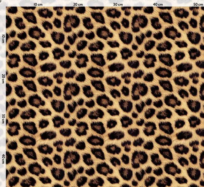 Printed Faux Leather - Natural Leopard -PFLNL - 50cm x 140cm