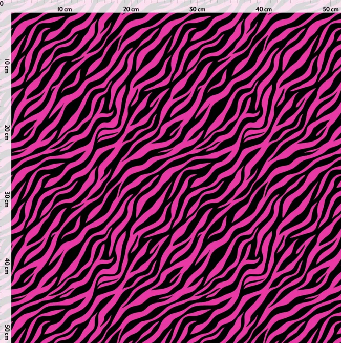 Printed Faux Leather - Magenta Zebra Stripes - PFLMZS - 45cm x 140cm