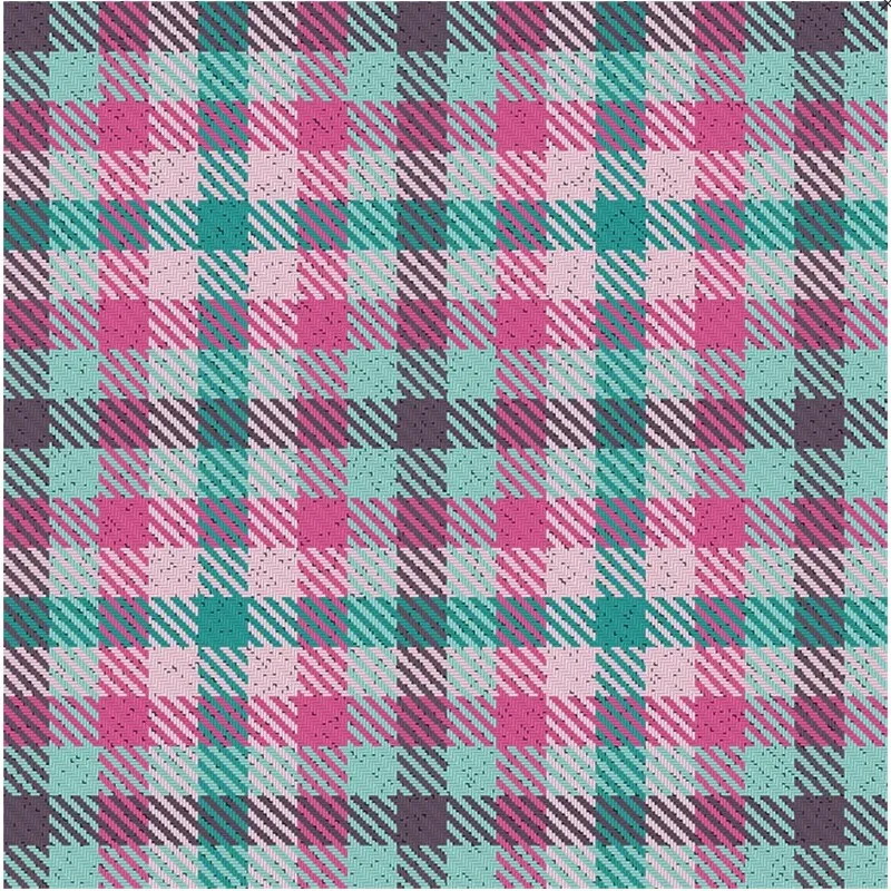 Printed Faux Leather - Colourful Check - PFLCC - 50cm x 140cm