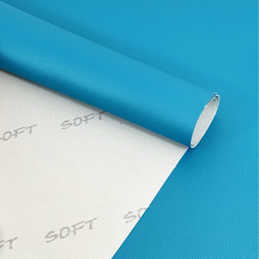 Shimmer Faux Leather / Vinyl - Peacock Blue - 50cm x 140 cm