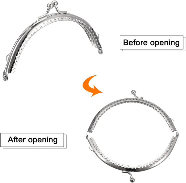 4.13" (10.5 cm) Kiss Clasp - Silver - pack of 1