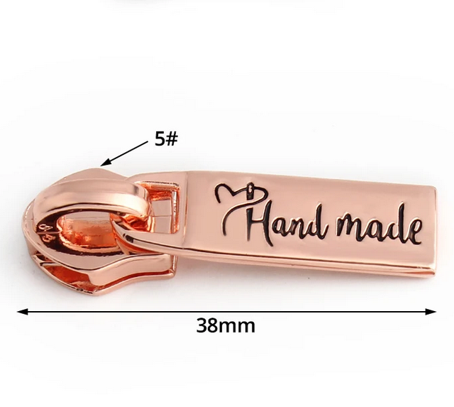 Handmade - Rose Gold - #5 Nylon Tape Zipper Pull