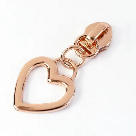 Heart Outline - Rose Gold - #5 Nylon Tape Zipper Pull