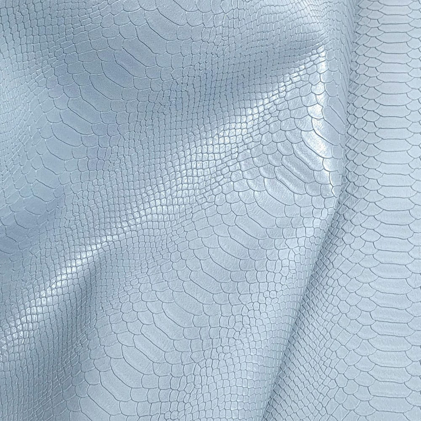 Havy Duty Snake Skin Faux Leather - Light Blue-Grey - 50cm x 140 cm