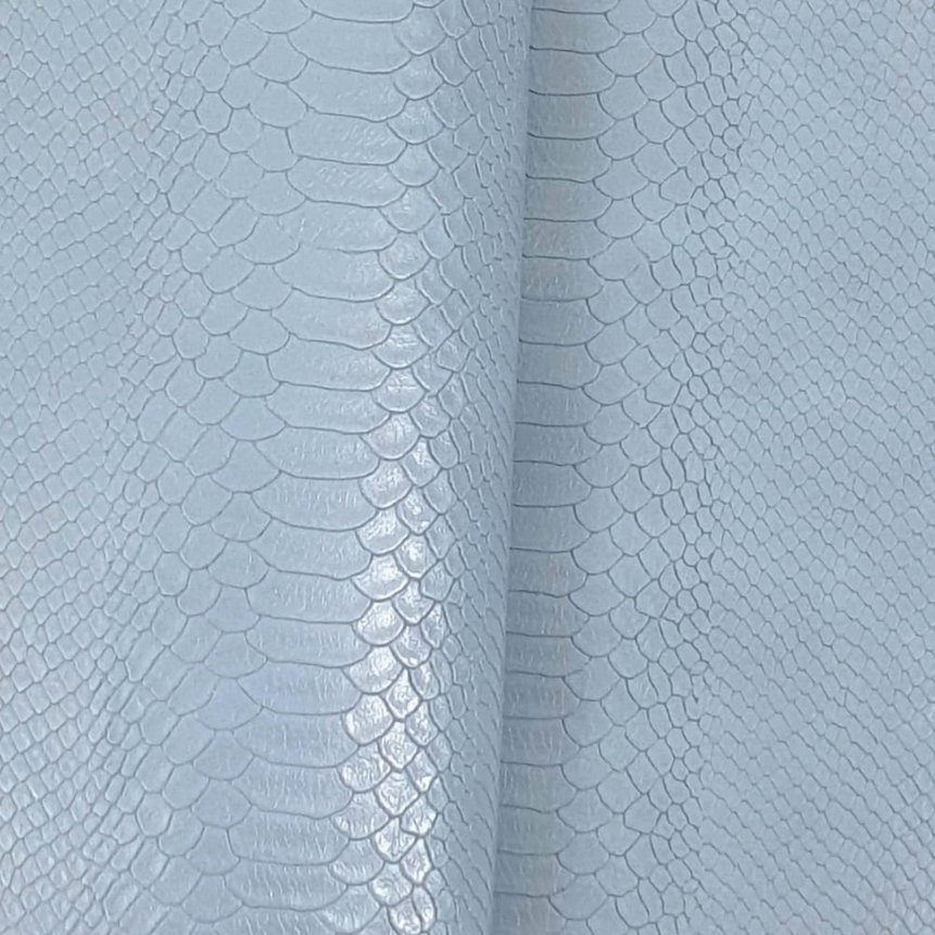Havy Duty Snake Skin Faux Leather - Light Blue-Grey - 50cm x 140 cm