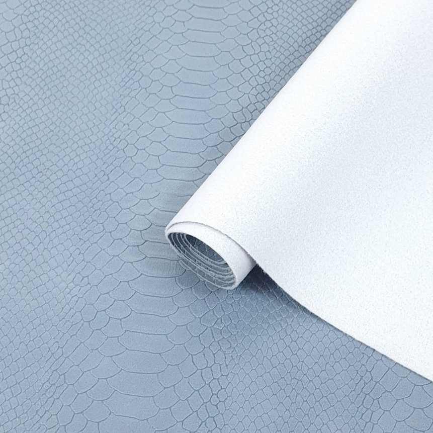 Havy Duty Snake Skin Faux Leather - Light Blue-Grey - 50cm x 140 cm
