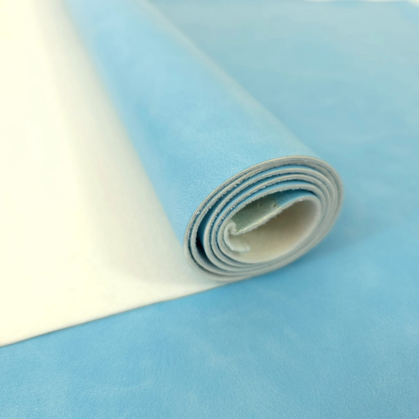 Havy Duty - Vintage Effect Faux Leather - Icy Blue - 50cm x 140 cm