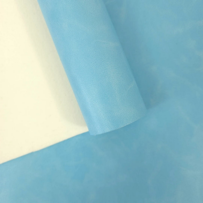 Havy Duty - Vintage Effect Faux Leather - Icy Blue - 50cm x 140 cm