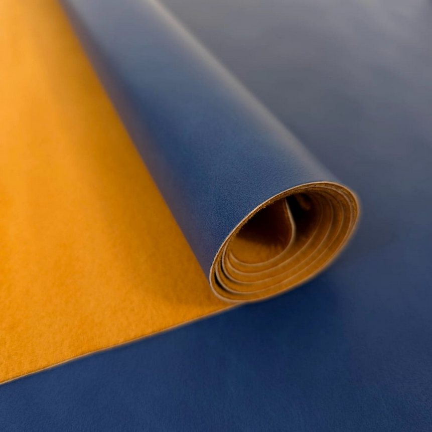 Havy Duty - Vintage Effect Faux Leather - Midnight Blue - 50cm x 140 cm