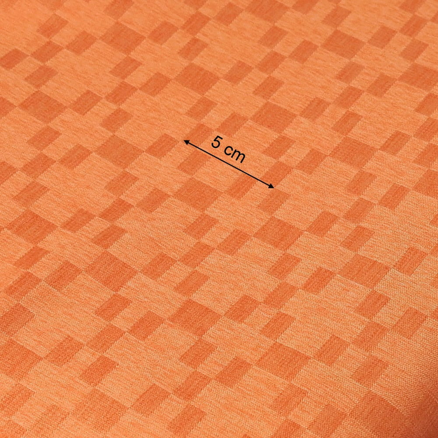 Waterproof Jacquard-like Fabric -Orange Geometric -50cm x 150 cm