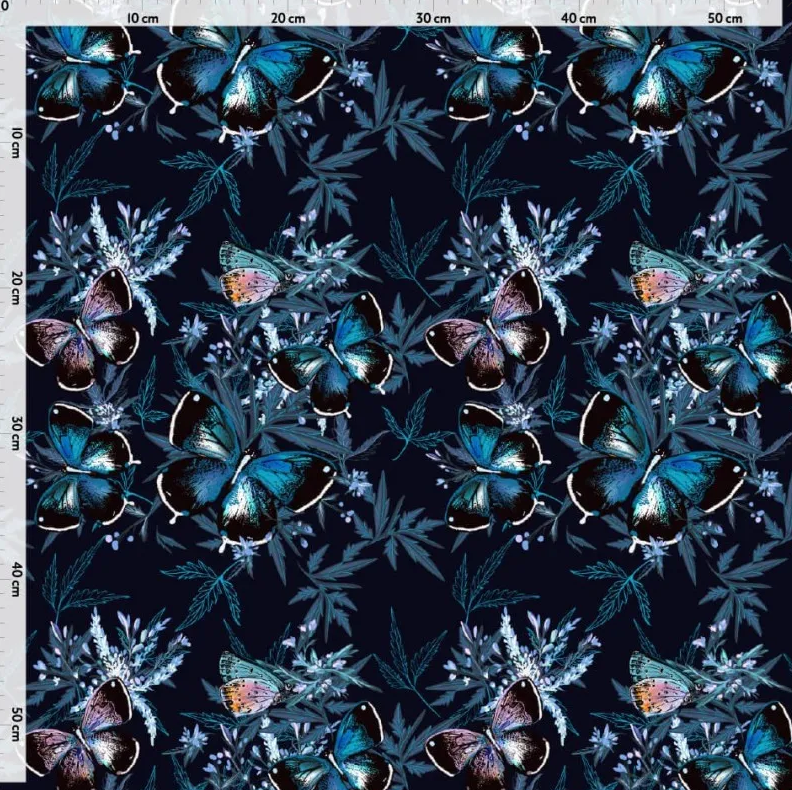 Printed Faux Leather - Magical Butterflies -PFLMB - 50cm x 140cm