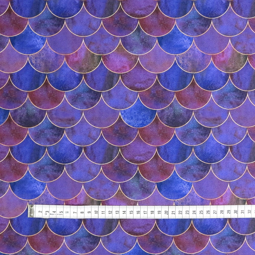Waterproof Canvas - Purple Mermaid Scales - 50cm x 157 cm