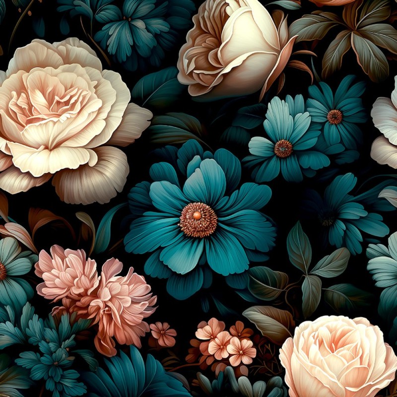 Pink and Blue Flowers