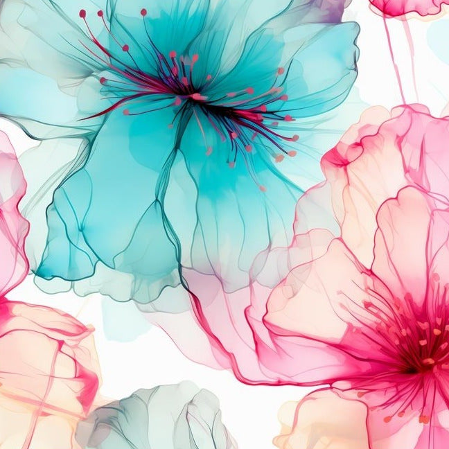 Neon Misty Flowers