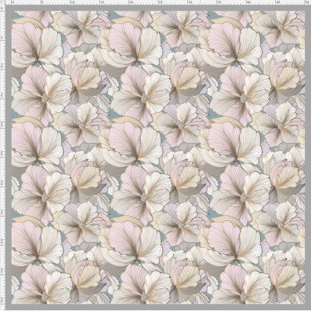 Printed Faux Leather - Pastel Flowers -PFLPF - 50cm x 140cm