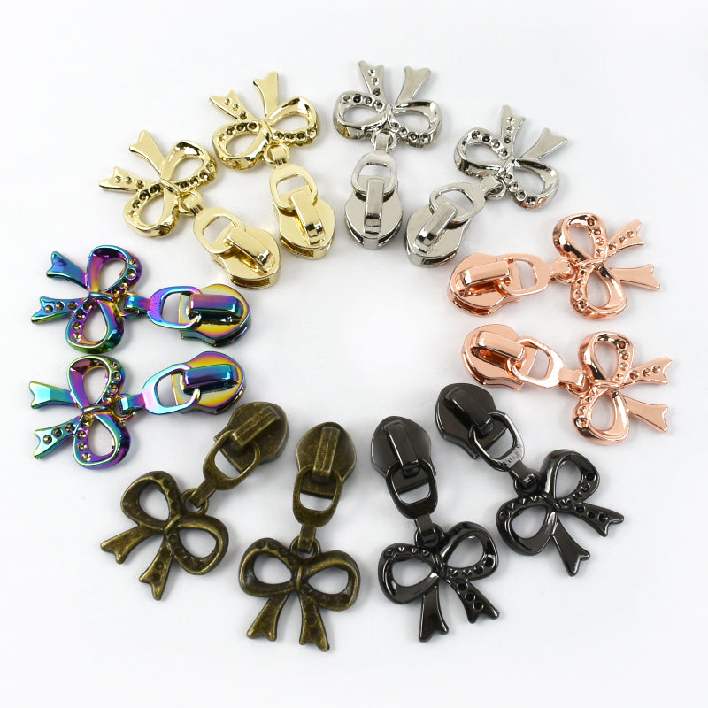 Bow - Rose Gold - #5 Nylon Tape Zipper Pull