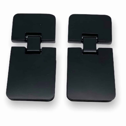 DISCOUNTED Strap Hinge Connectors 1” (25mm) - Matt Black - pack of 2