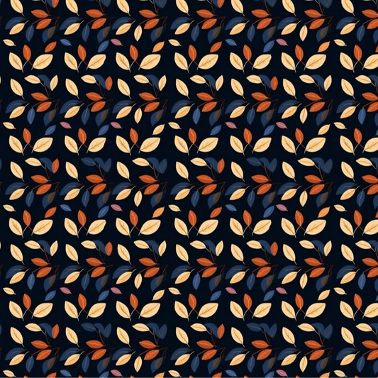 Pattern of autumn leaves on a dark background 