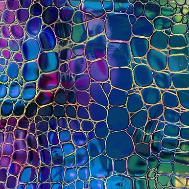 Color swatch with a pattern of blue, green, and purple scales
