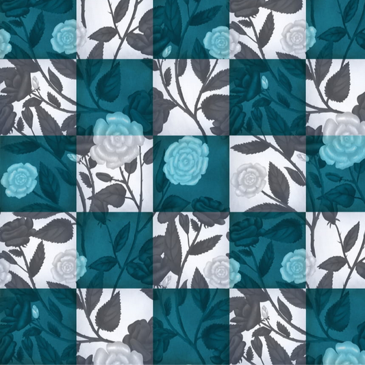 Floral patterned fabric swatch