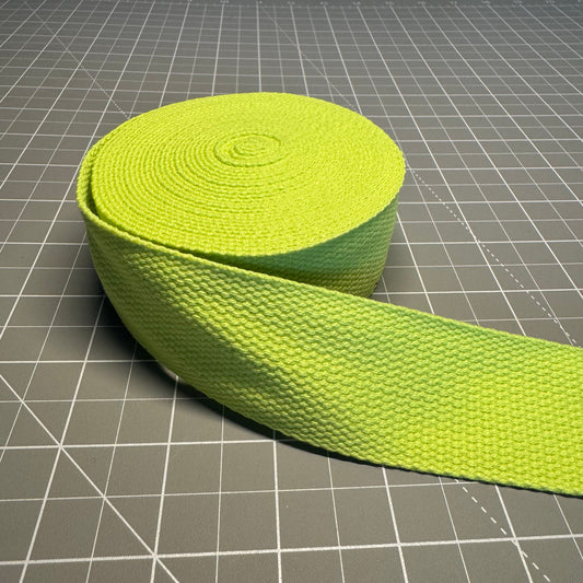 Cotton Webbing - 38mm wide- 50 cm- Neon Lime