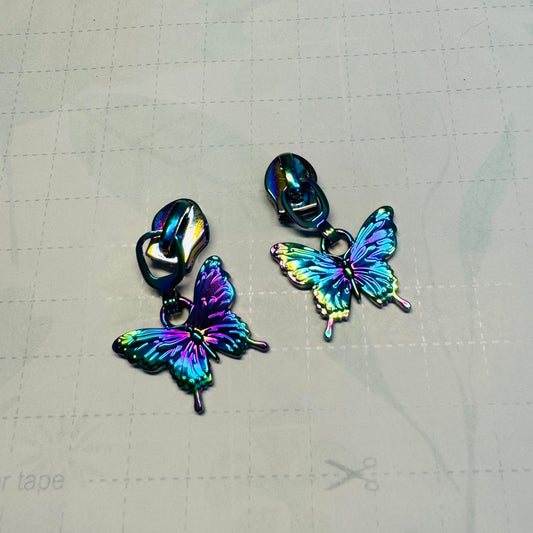 Swallow Tail Butterfly - Rainbow - #5 Nylon Tape Zipper Pull
