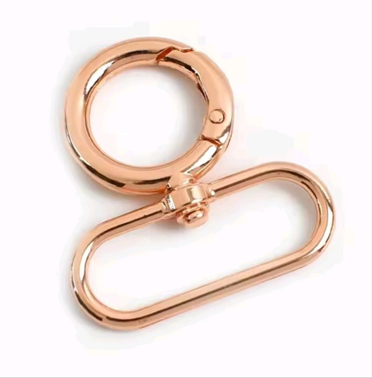 Rose Gold - 20mm - O-Ring Swivel Clasp / Hook - Pack of 2