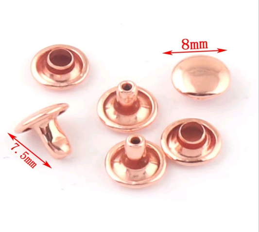 Rose Gold - Double Cap Rivets - 8x7.5 mm