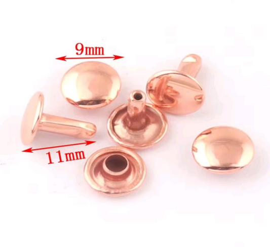 Rose Gold - Double Cap Rivets - 9x11m