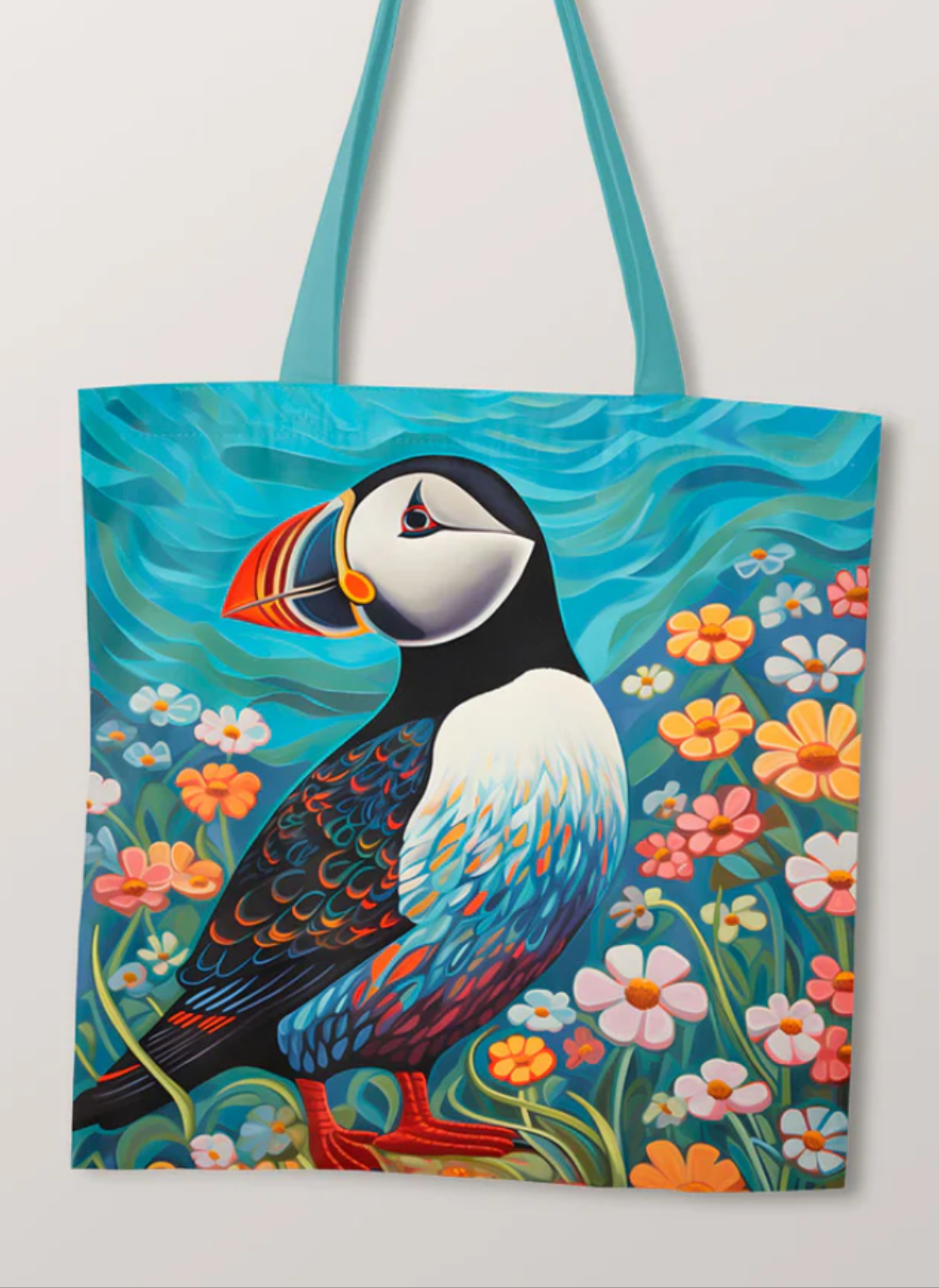 Bag Panel - Puffin - waterproof canvas - 40 x 45 cm