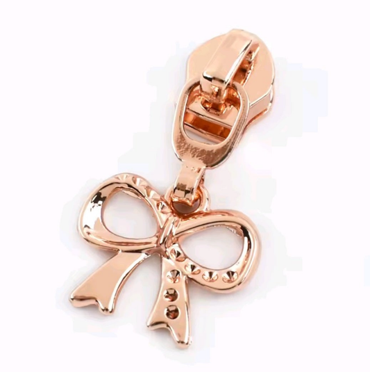 Bow - Rose Gold - #5 Nylon Tape Zipper Pull