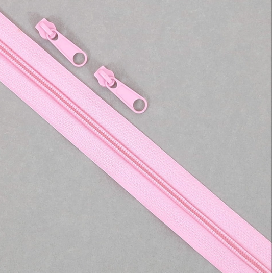 Light Pink #5 Nylon Zipper Tape 1m + 2 pulls