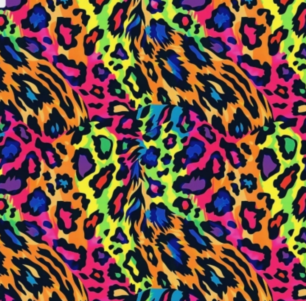 Waterproof Canvas  - Neon Leopard - 50cm x 157 cm