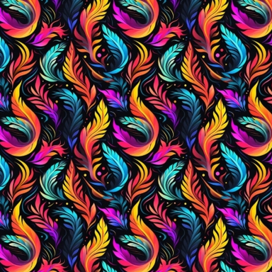  Fabric featuring abstract leaves in various shades of pink, blue, and green.