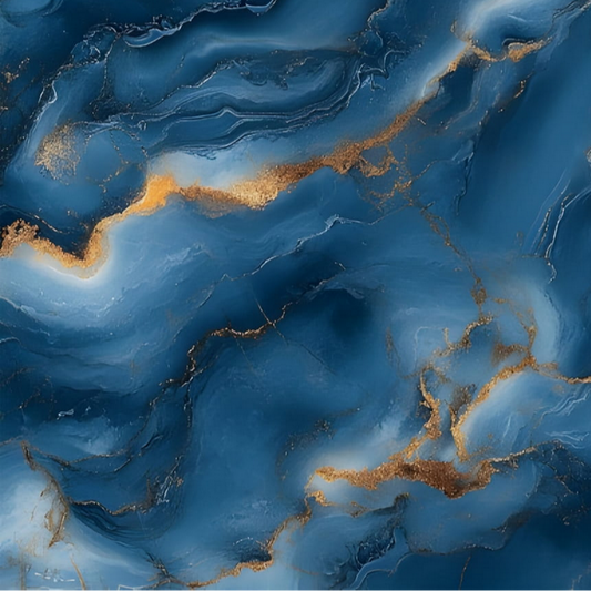 Blue and gold marbled design.