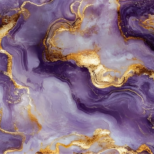 Marble texture with gold accents and a calendar icon on a purple background.