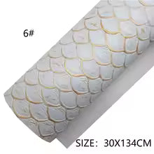 Pre-Order -  Embossed Scale Vinyl / Faux Leather -30x130cm - Choose Your Colour