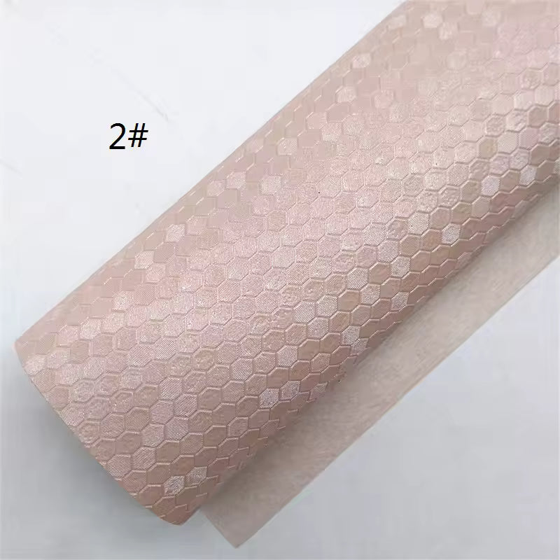 Pre-Order -  Embossed  Honeycomb Pattern Vinyl / Faux Leather -30x130cm - Choose Your Colour