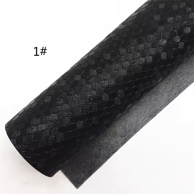 Pre-Order -  Embossed  Honeycomb Pattern Vinyl / Faux Leather -30x130cm - Choose Your Colour